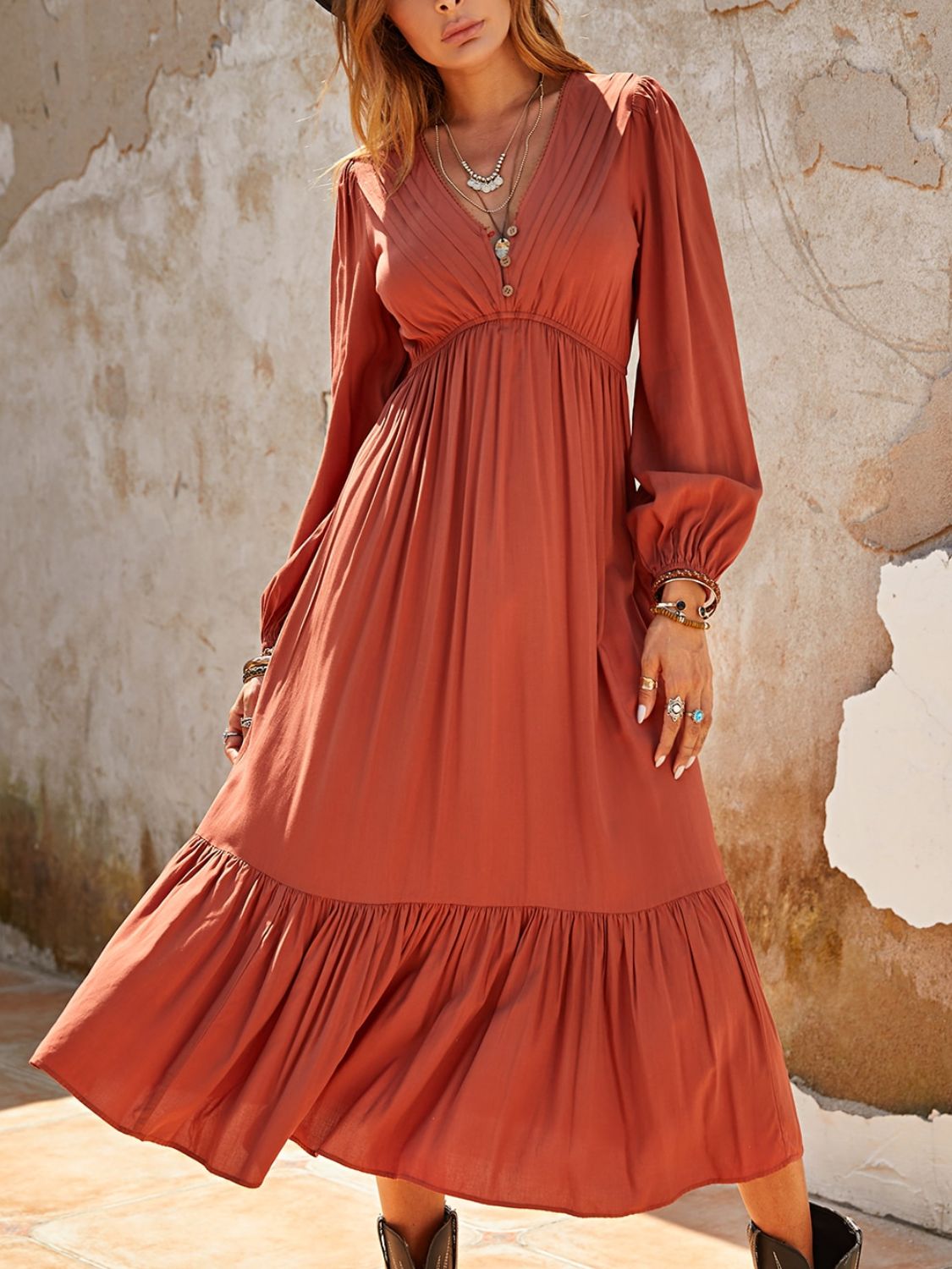 Desert Breeze Boho Midi Dress