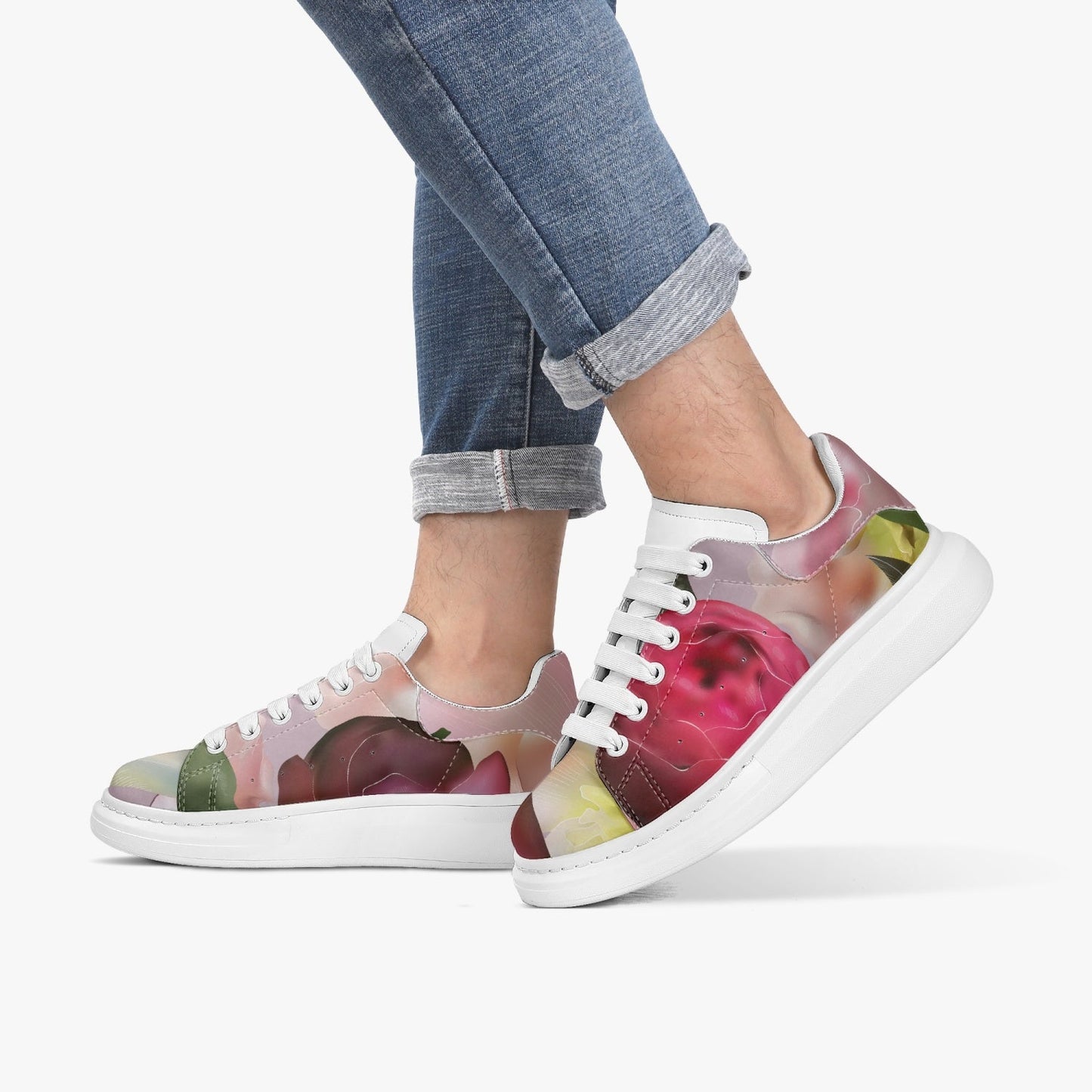 Jacki Easlick Floral Bloom Low-Top Leather Sneakers