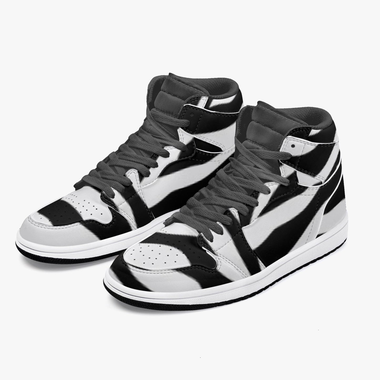 Jacki Easlick Zebra Print High-Top Leather Sneakers