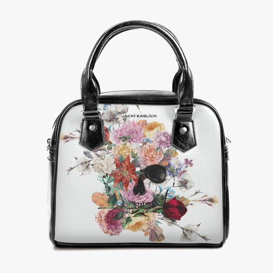 Jacki Easlick Floral Skull Leather Saddle Bag