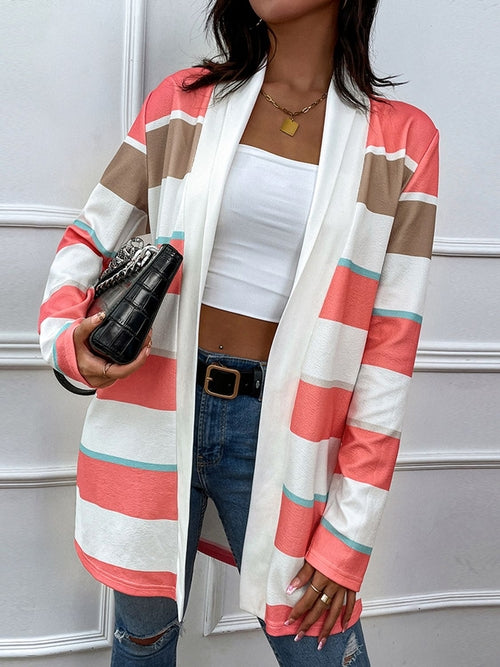 Sunset Stripe Relaxed Open Cardigan