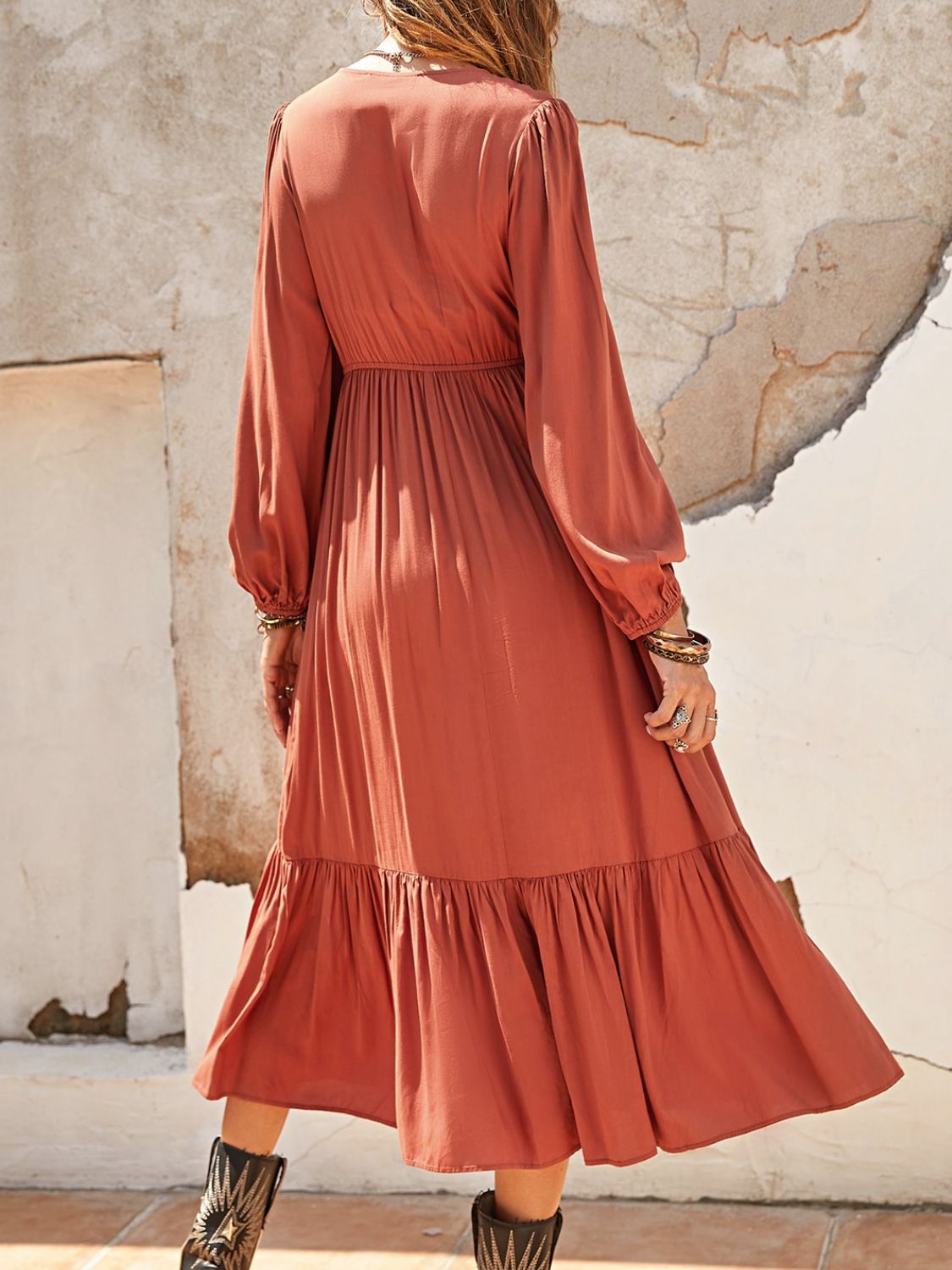 Desert Breeze Boho Midi Dress