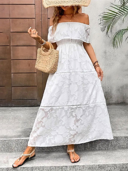 Boho Breeze Off-Shoulder Maxi Dress