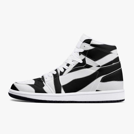 Jacki Easlick Zebra Print High-Top Leather Sneakers