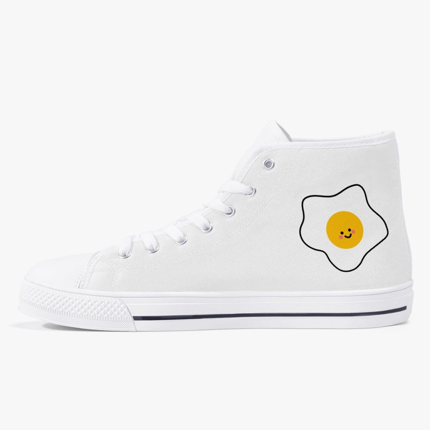 Jacki Easlick Lux Egg Classic High-Top Canvas Sneakers - White/Black