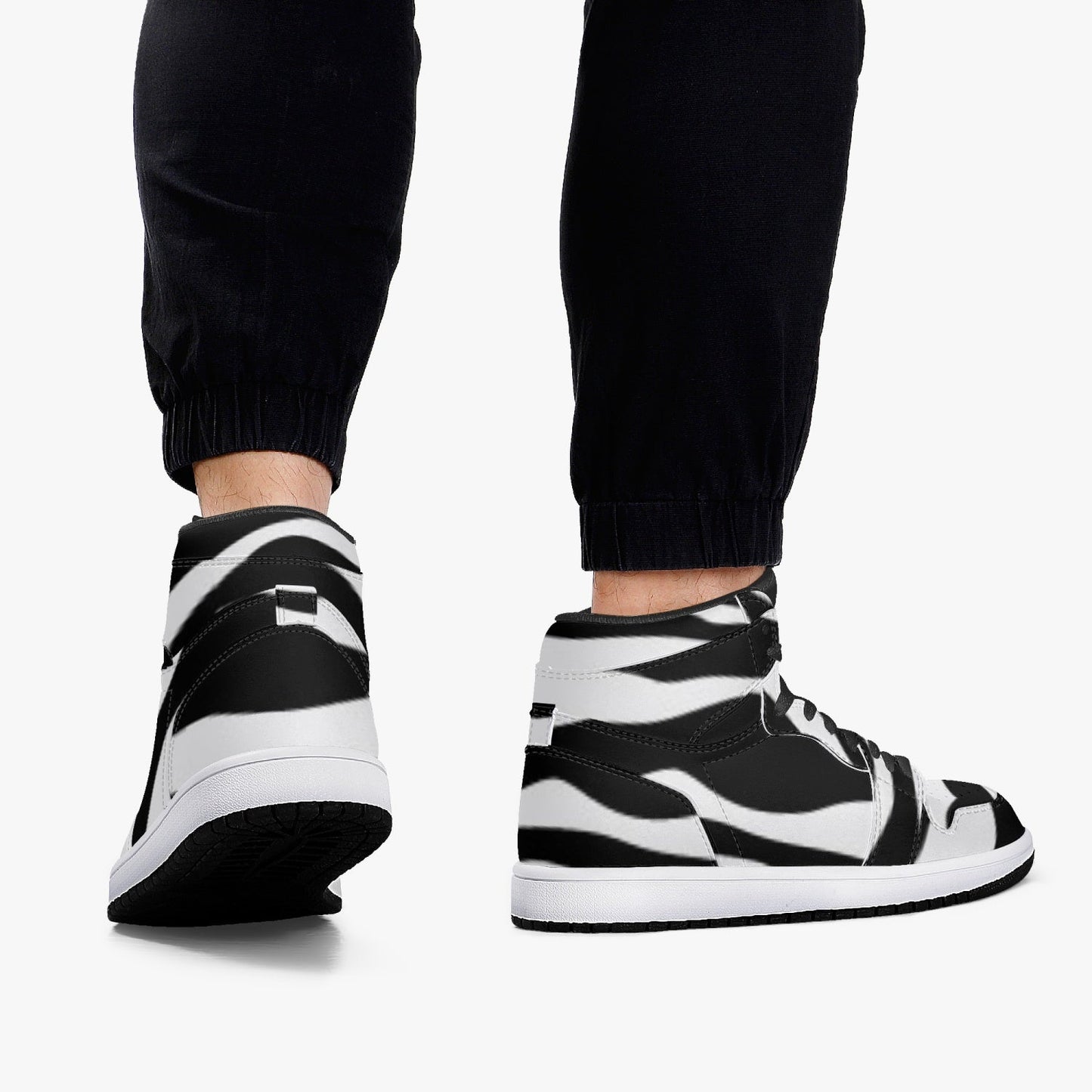 Jacki Easlick Zebra Print High-Top Leather Sneakers