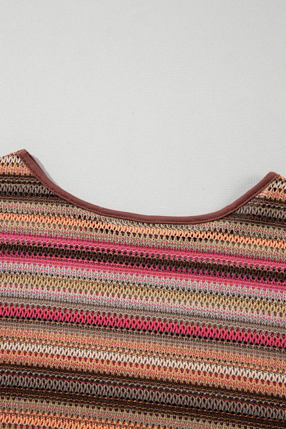 Rose Gold Ethnic Stripe Crop Pullover