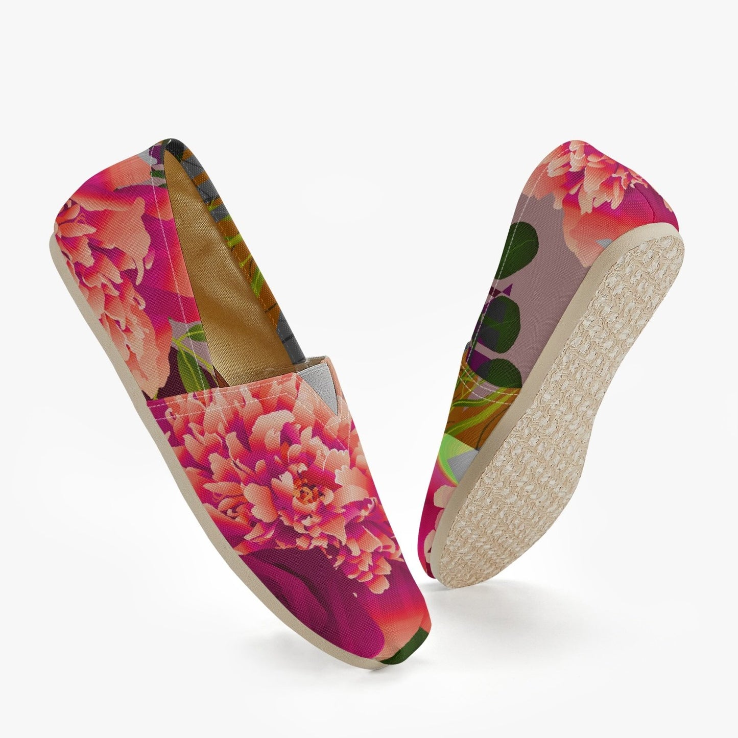 Jacki Easlick Couture Neon Floral Canvas Espadrilles