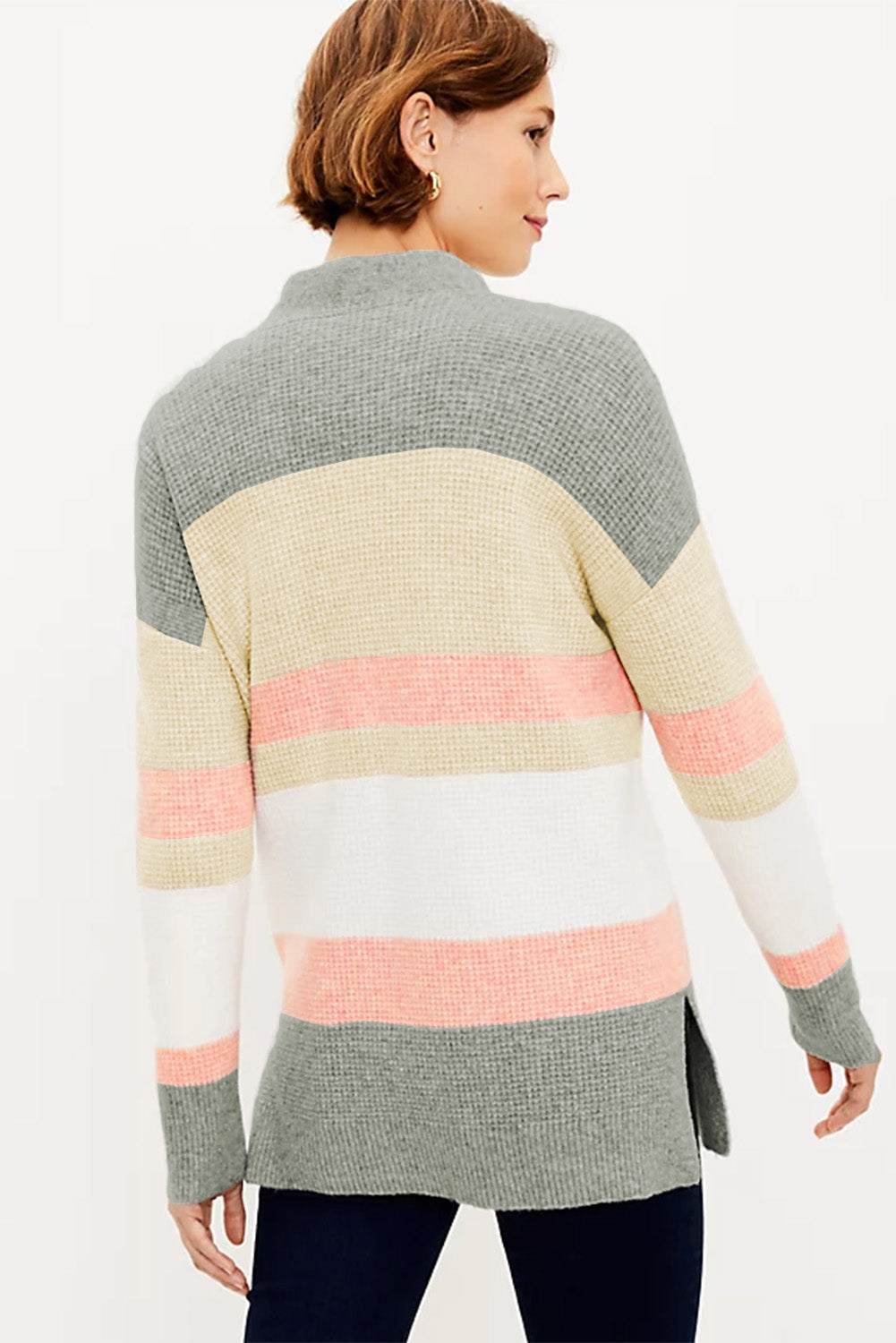 Sunset Glow Multicolor Striped Open Cardigan