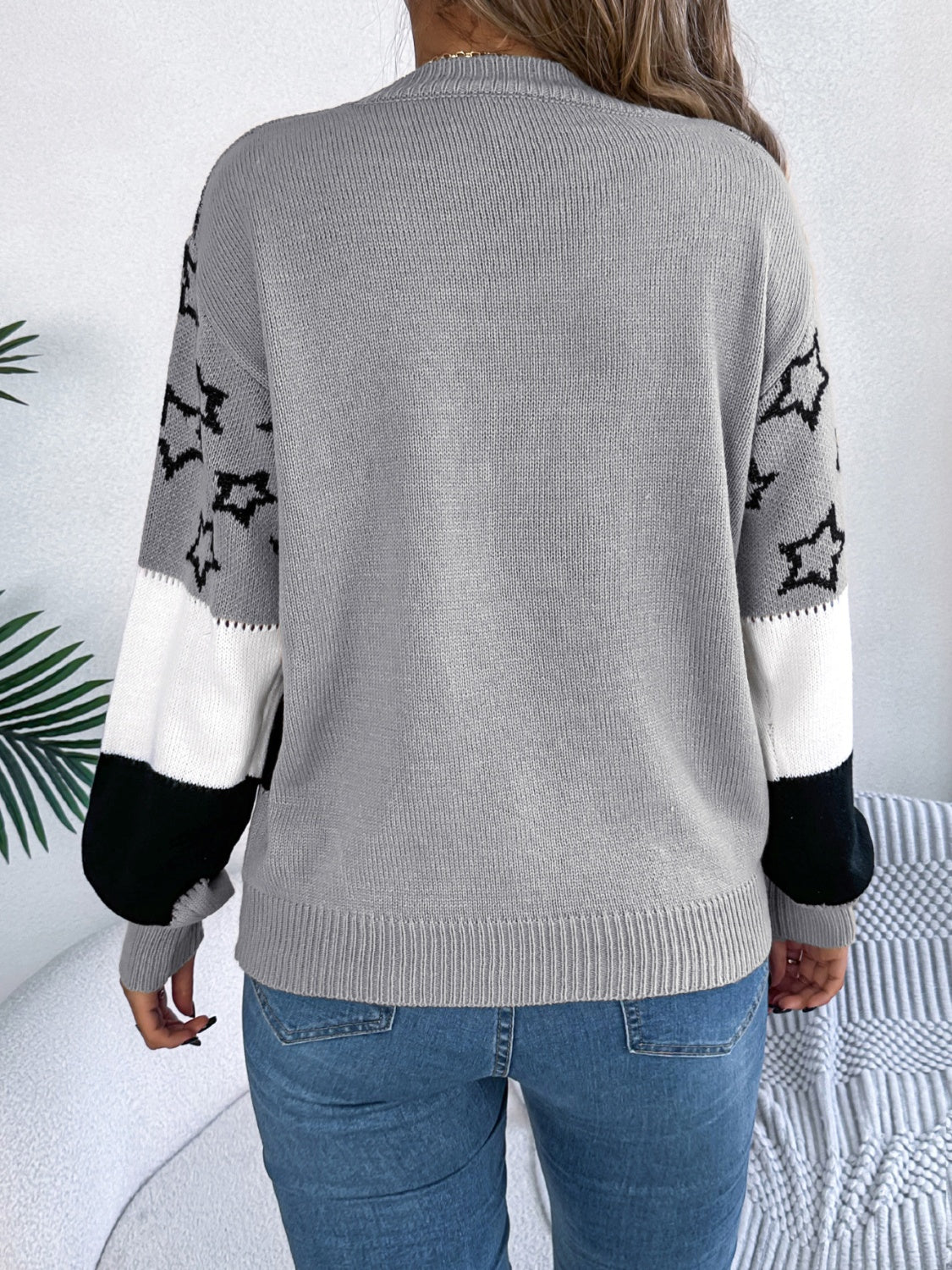 Stellar Contrast Knit Sweater