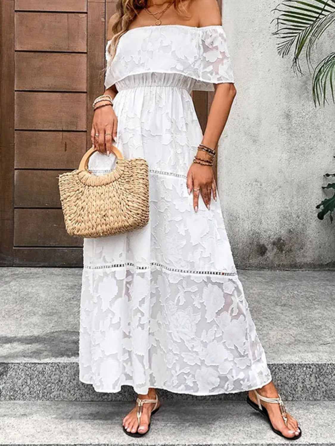 Boho Breeze Off-Shoulder Maxi Dress