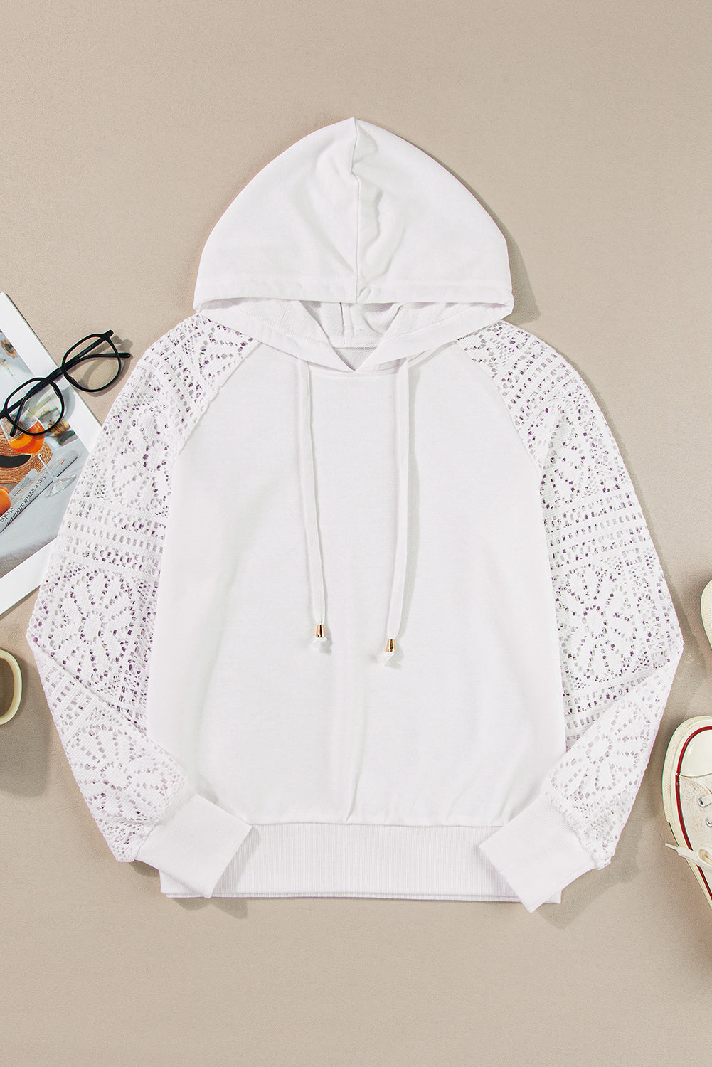 Ivory Lace Charm Hoodie