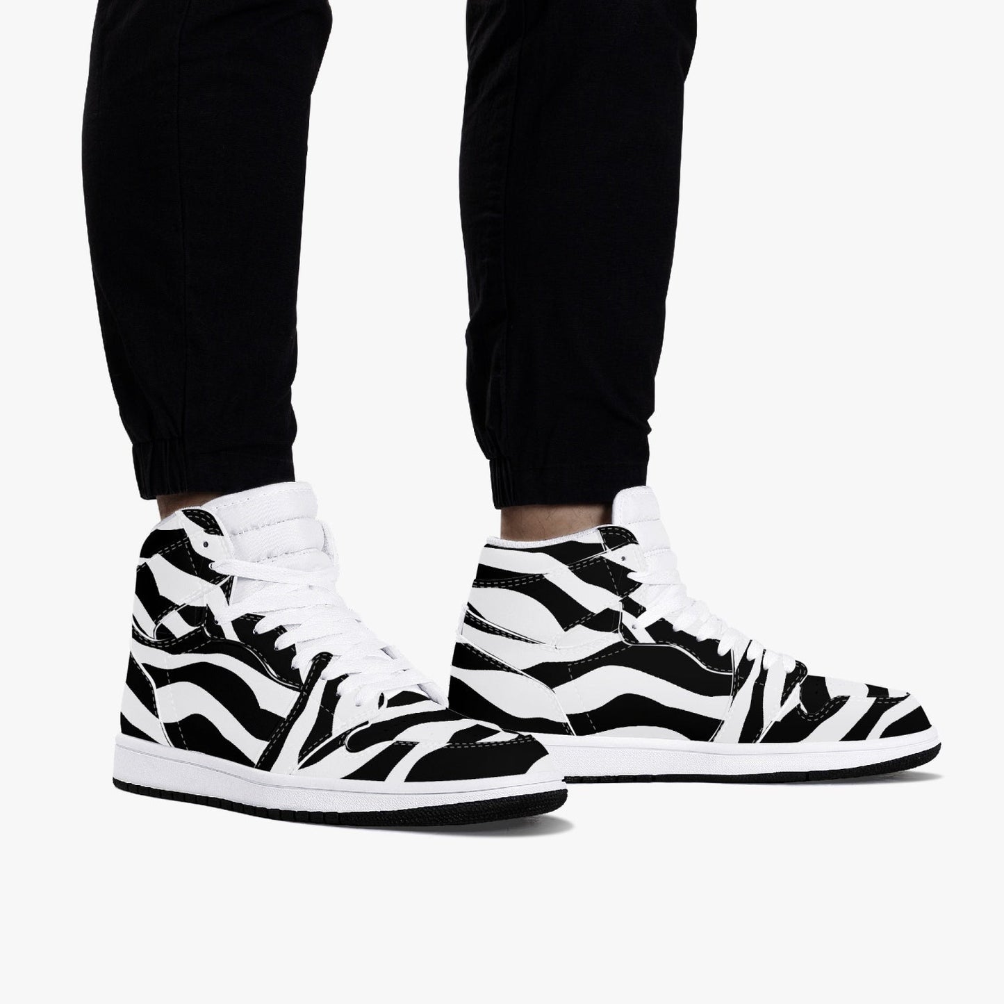 Jacki Easlick Zebra High-Top Leather Sneakers