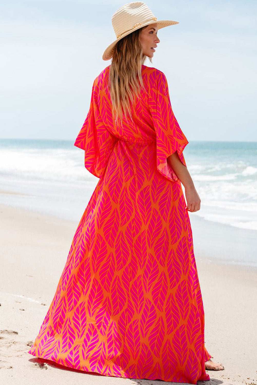 Tropical Sunset Buttoned Maxi Dress