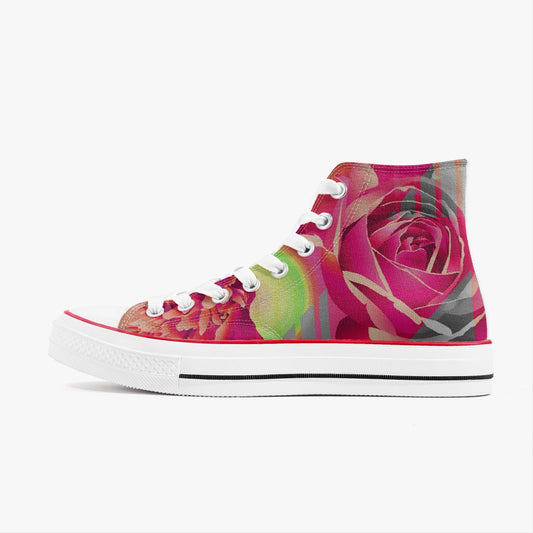 Jacki Easlick Couture Floral Neon High-Top Canvas Sneakers