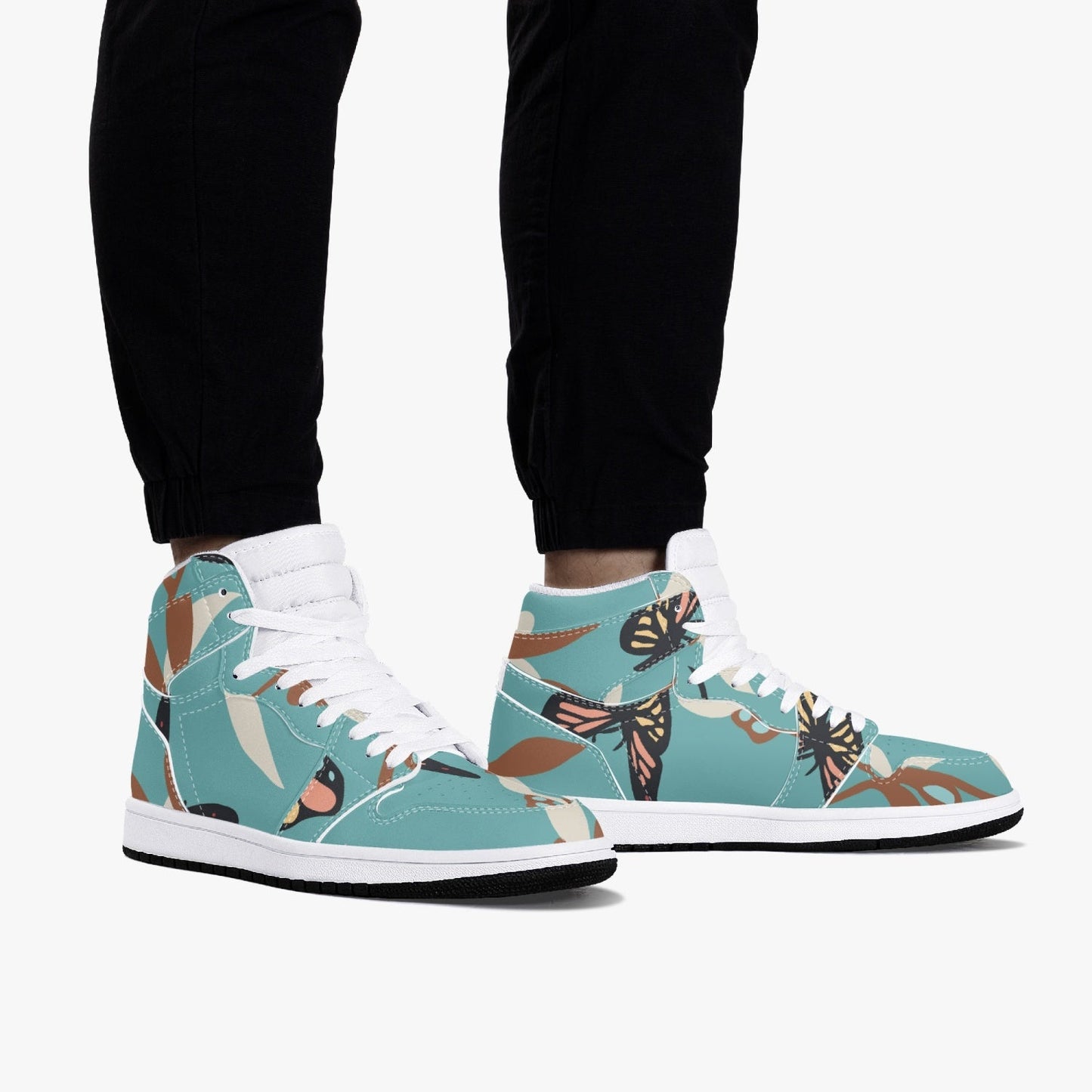 Jacki Easlick Butterfly High-Top Leather Sneakers