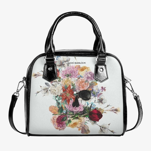 Jacki Easlick Floral Skull Leather Saddle Bag