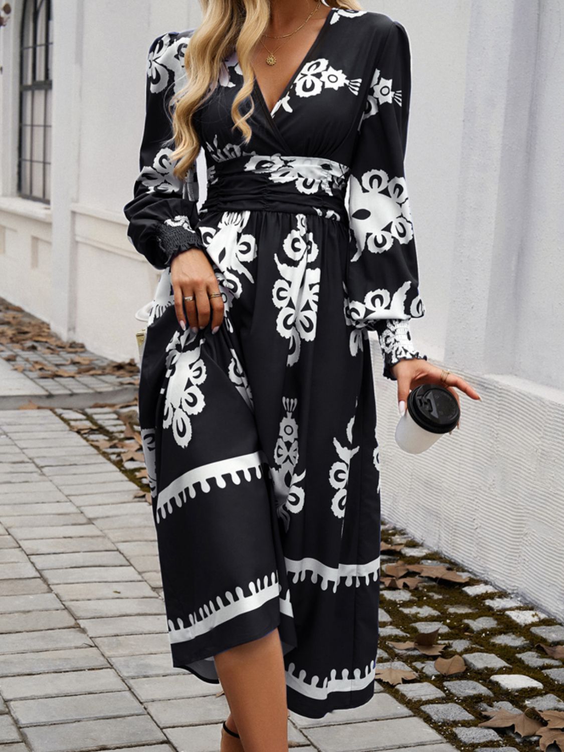 Regal Print Wrap Dress