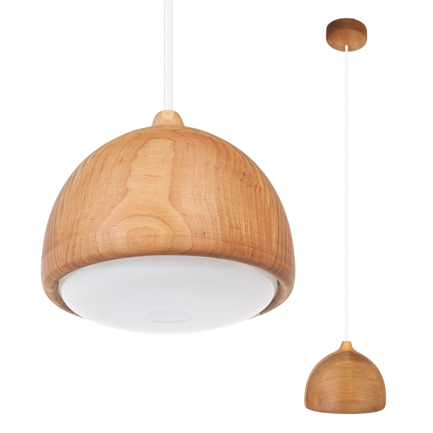 Nordic Natural Wooden Dome Pendant