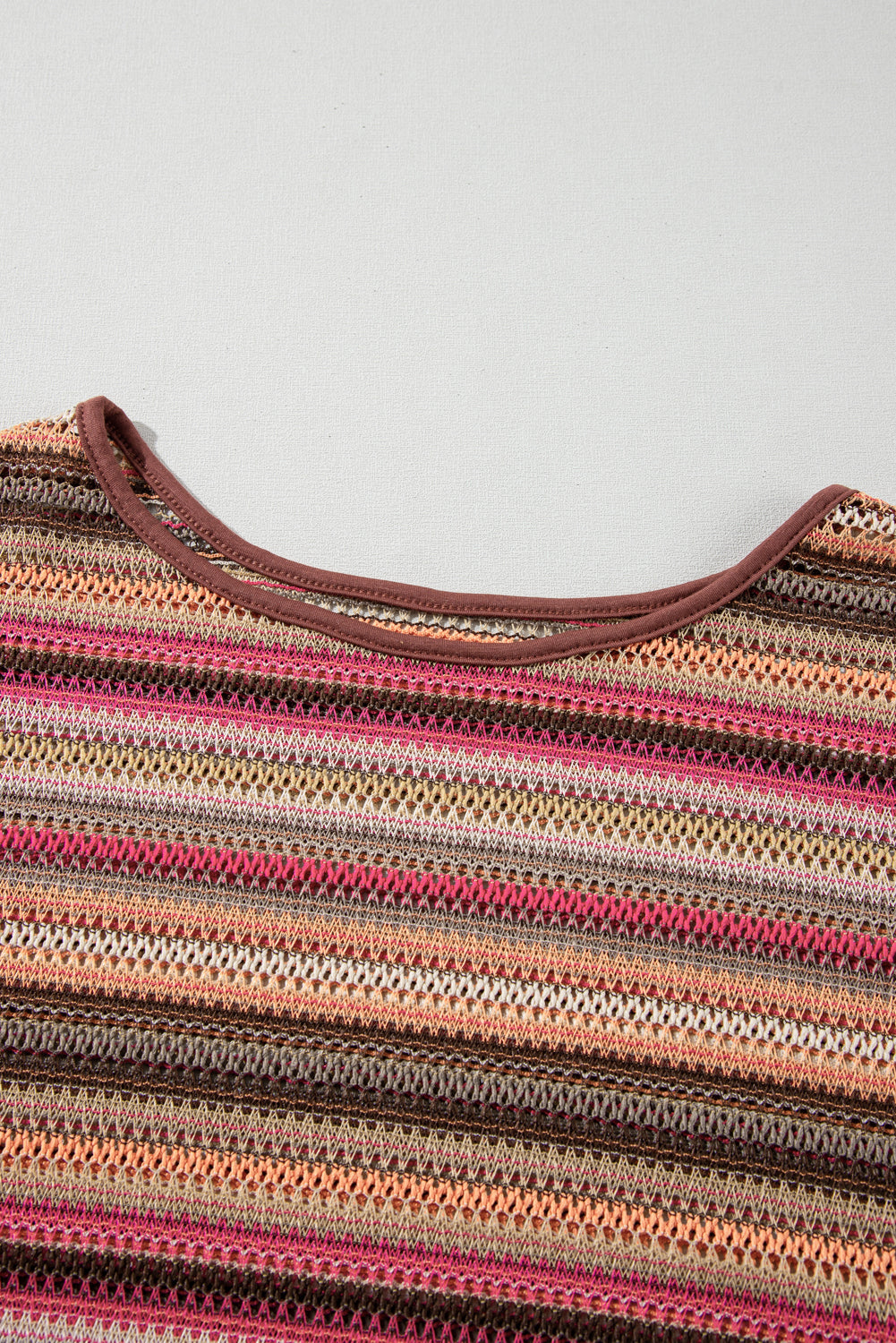 Rose Gold Ethnic Stripe Crop Pullover