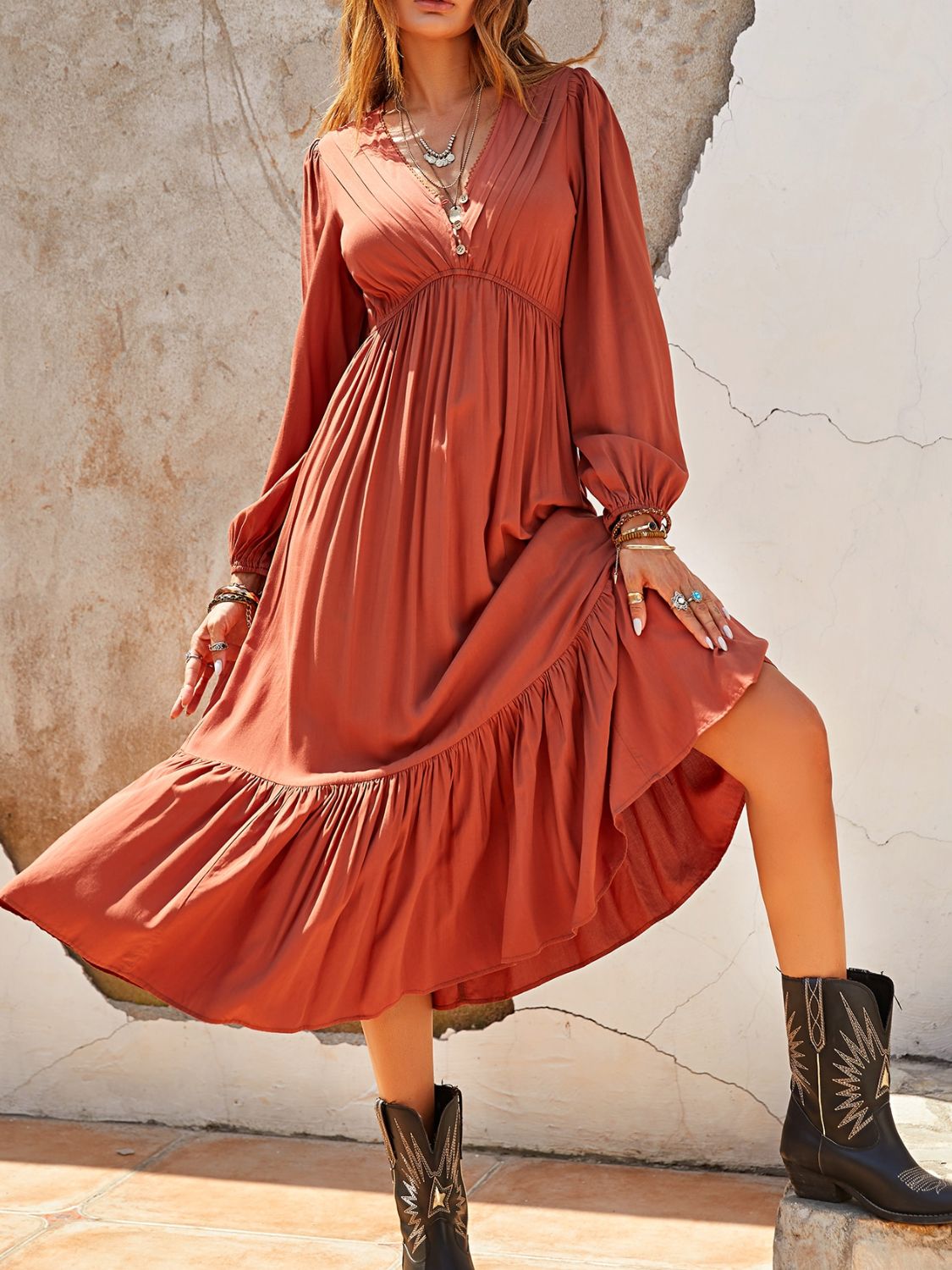 Desert Breeze Boho Midi Dress