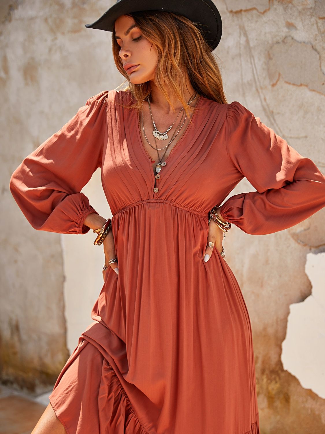 Desert Breeze Boho Midi Dress