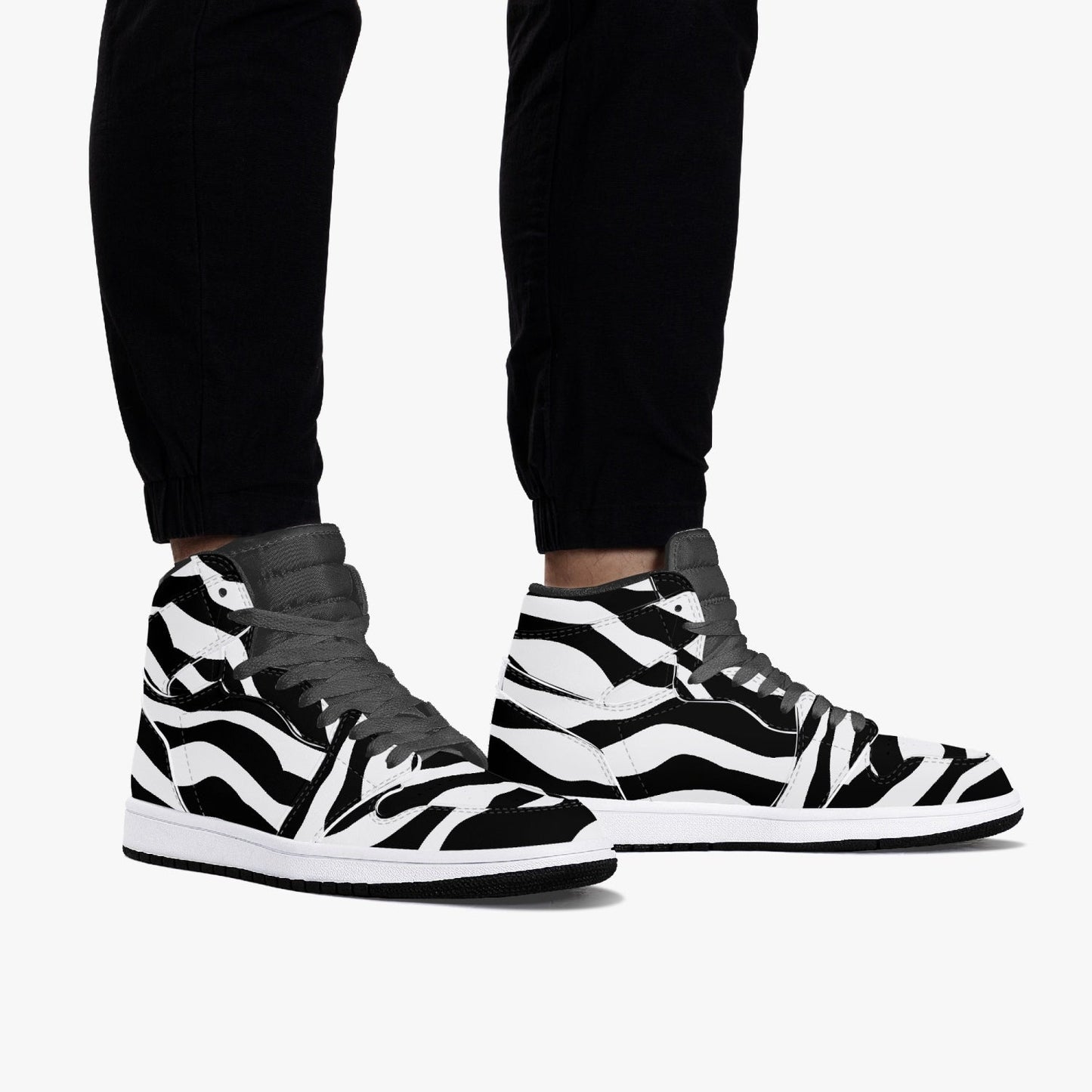 Jacki Easlick Zebra High-Top Leather Sneakers