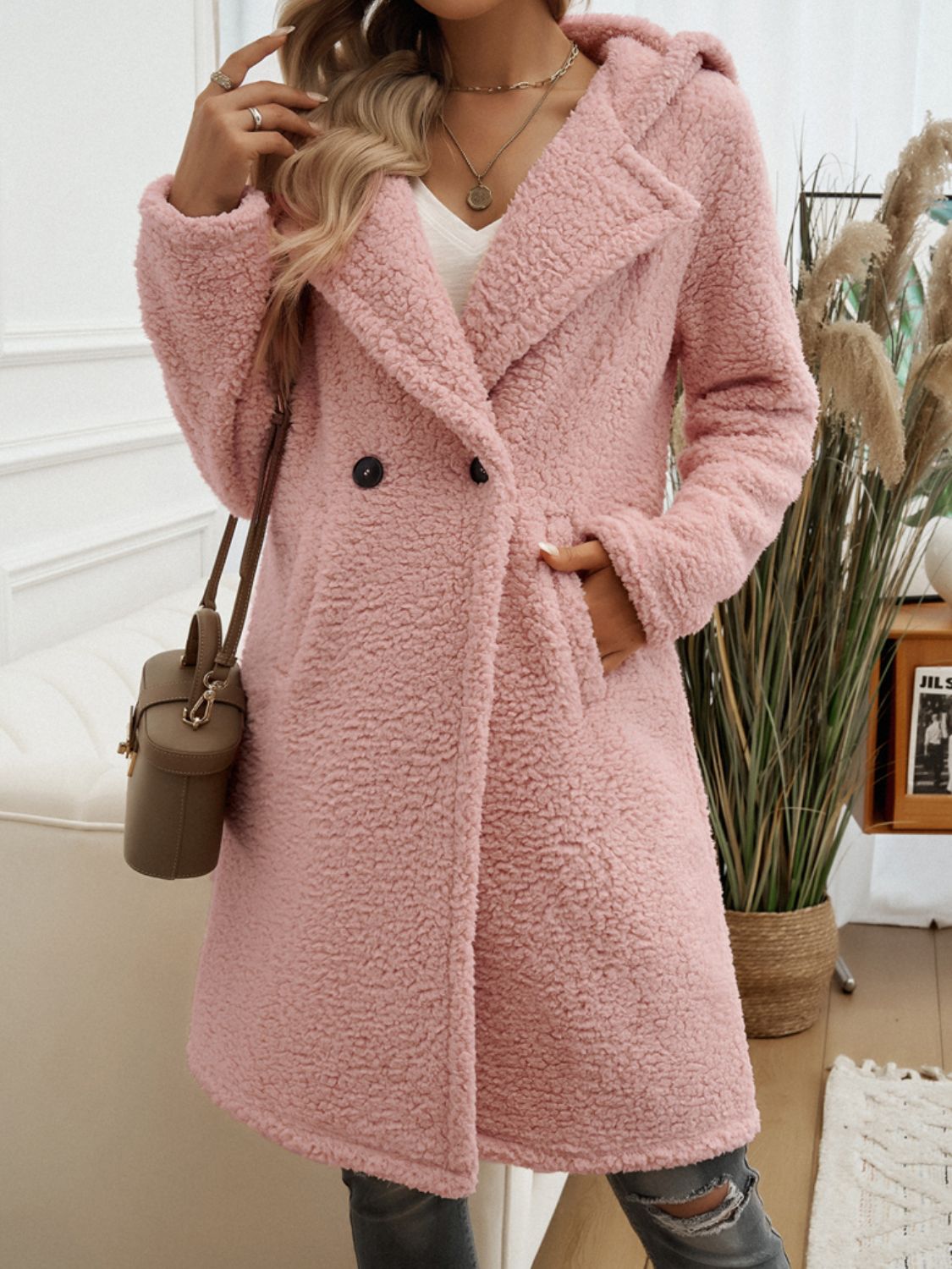 Blush Cozy Teddy Coat