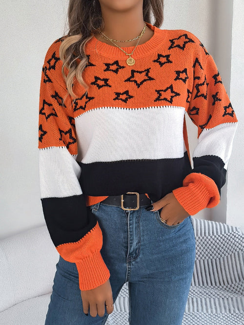 Stellar Contrast Knit Sweater