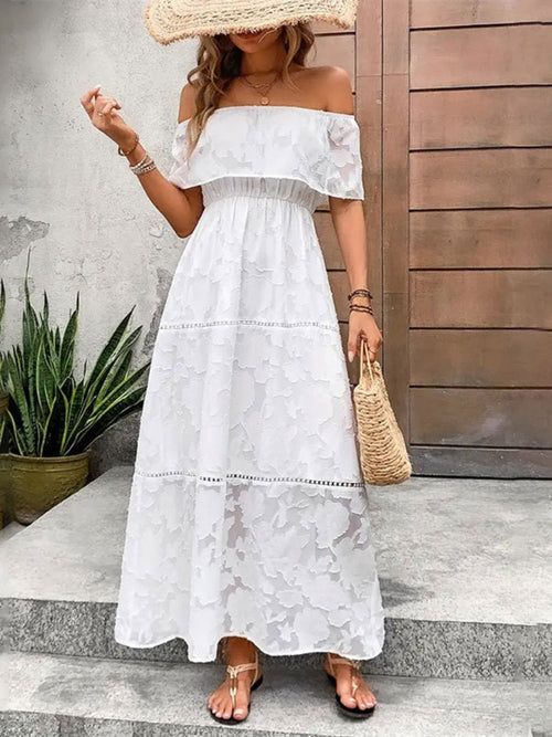 Boho Breeze Off-Shoulder Maxi Dress