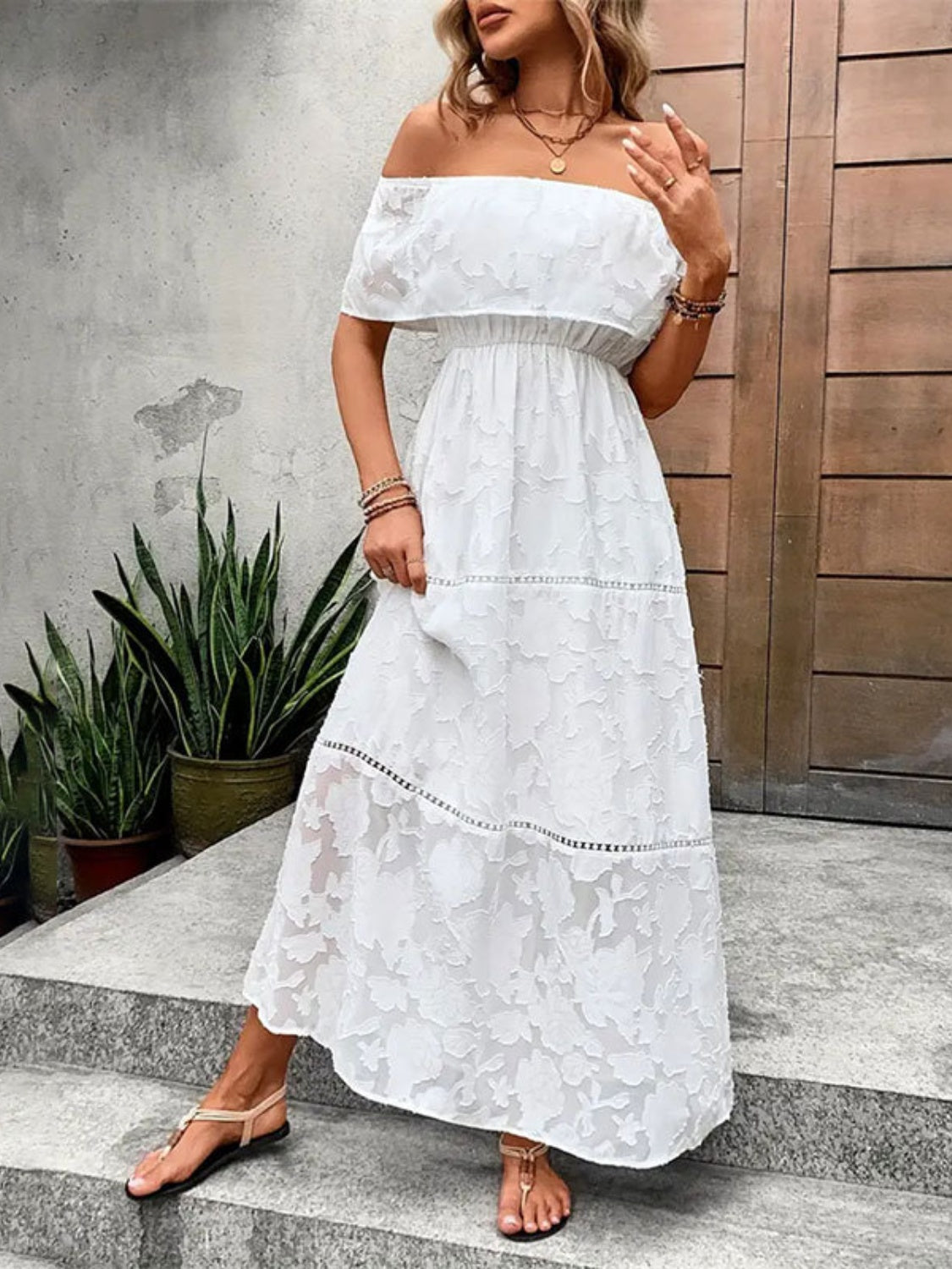 Boho Breeze Off-Shoulder Maxi Dress