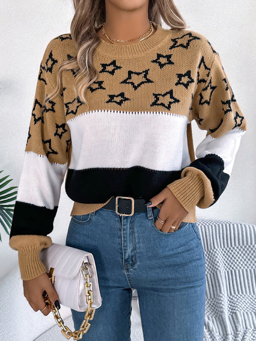 Stellar Contrast Knit Sweater