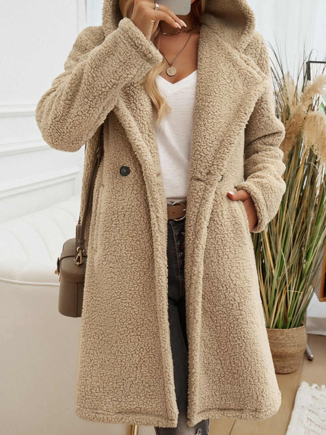 Blush Cozy Teddy Coat