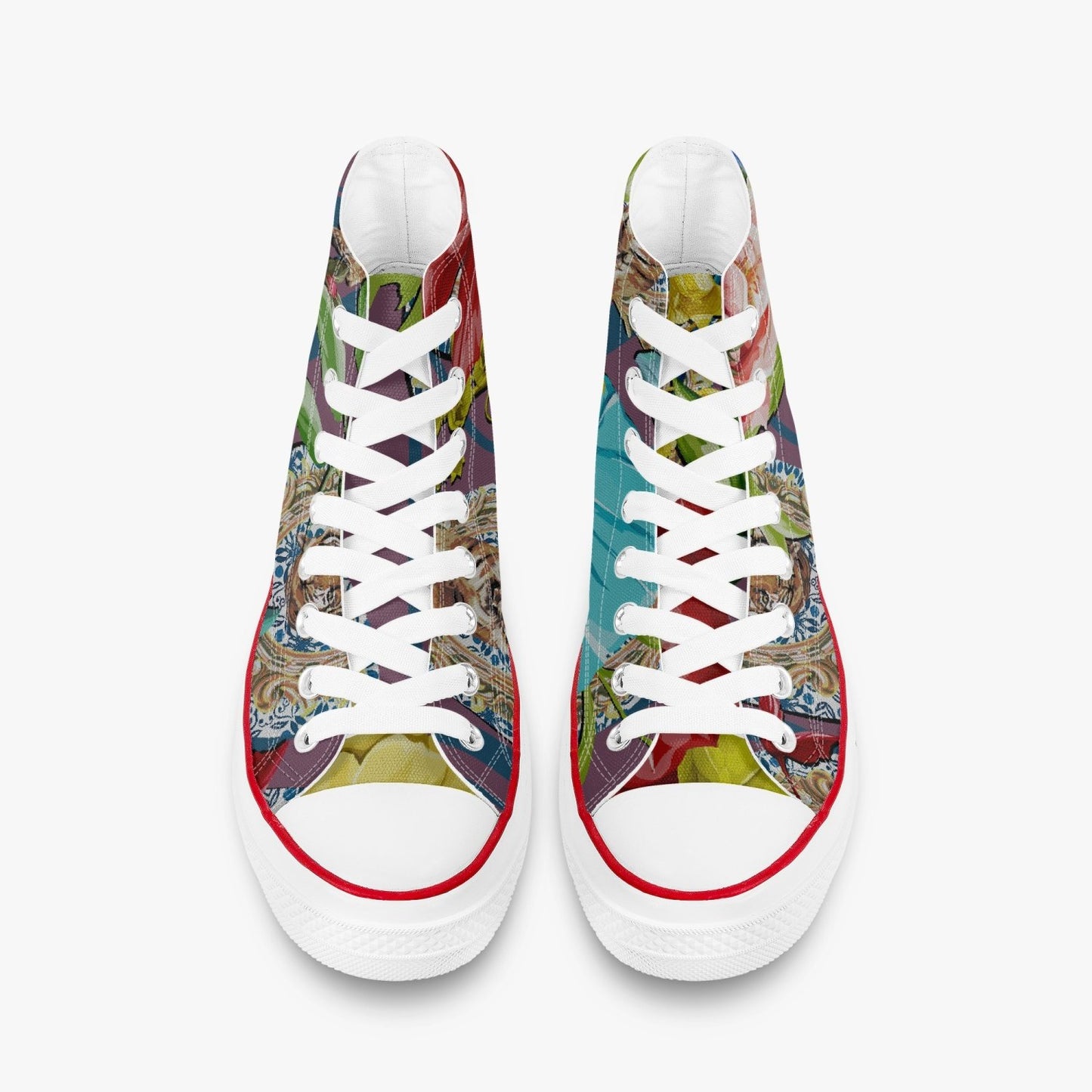 Jacki Easlick Tiger Flower Printed Canvas High Top Sneakers