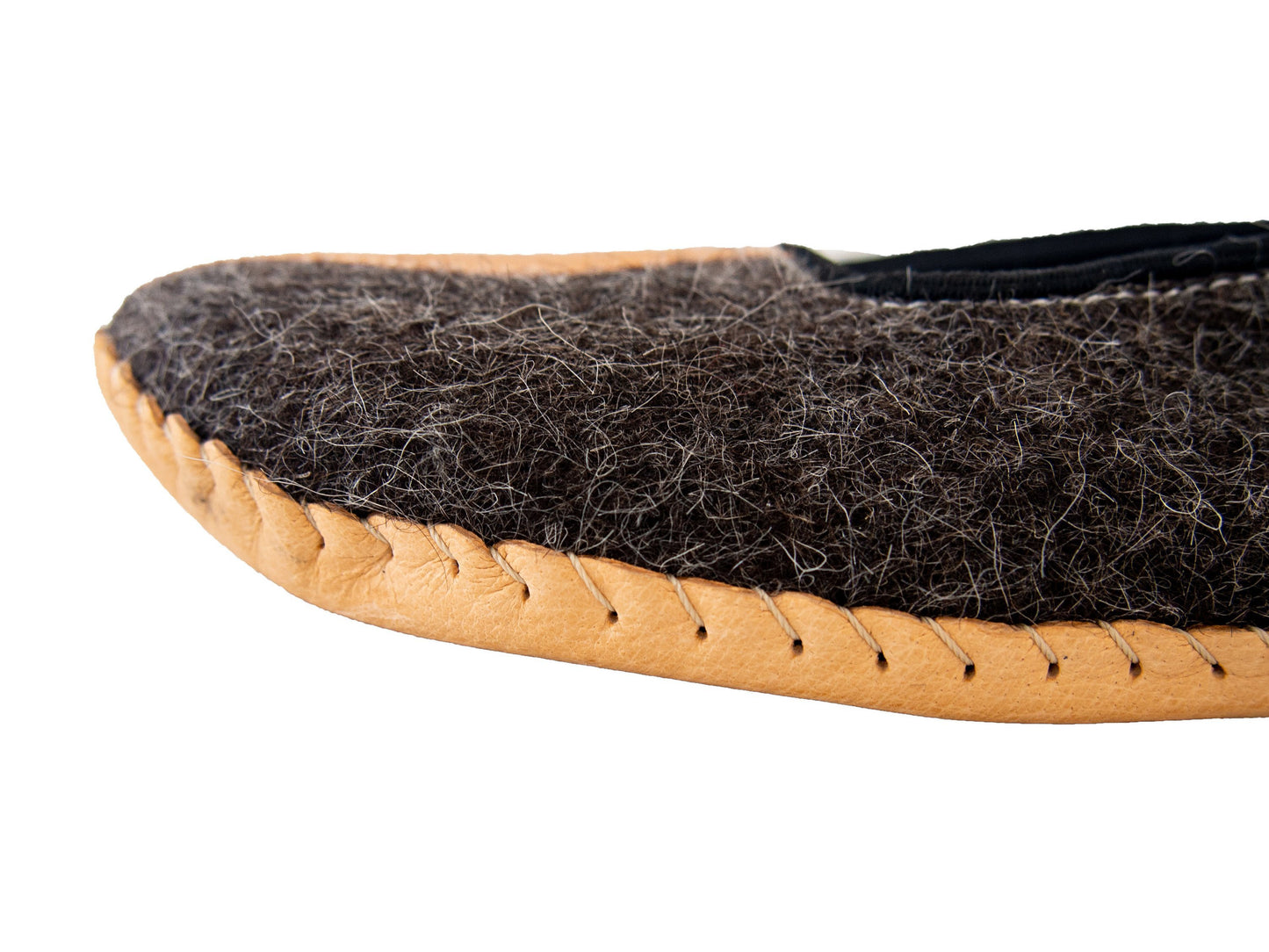 Mens Felt and Real Leather Slippers