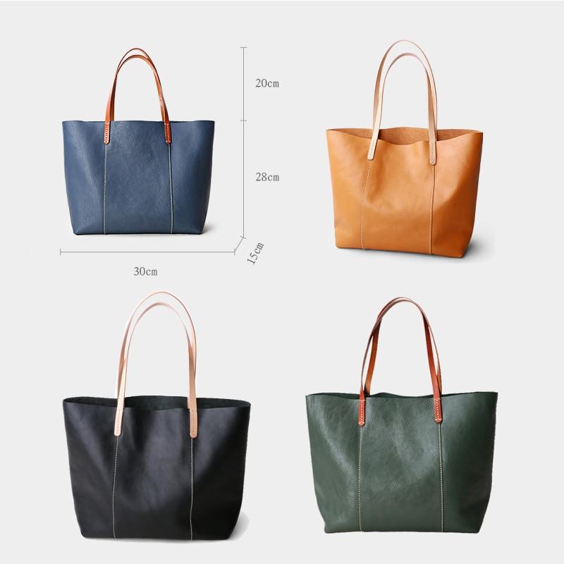 Genuine Leather Simple Tote